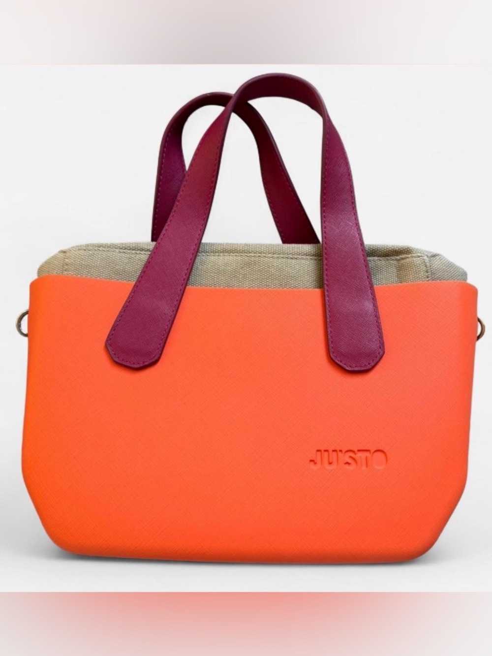 Justo Orange and Burgundy Tote